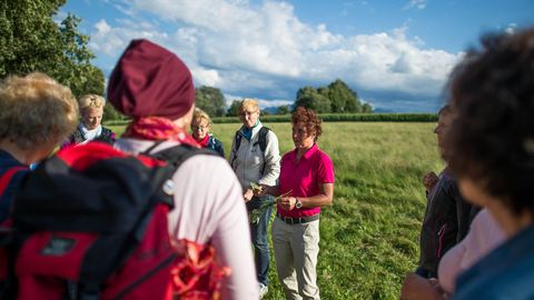 Teilnahmer bei einer Kräuterwanderung Bad Aibling im Sommer