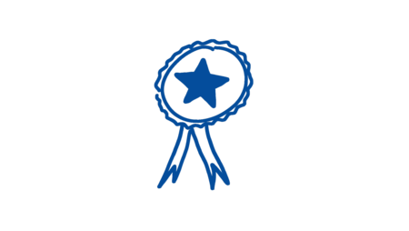 Skizze einer Siegermedaille mit Stern