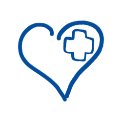 Grafik eines Herzens mit Kreuz für Gesundheit