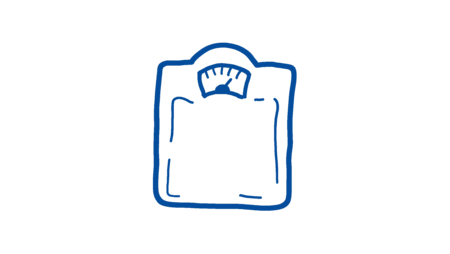 Skizzierte Waage zur Gewichtsüberwachung